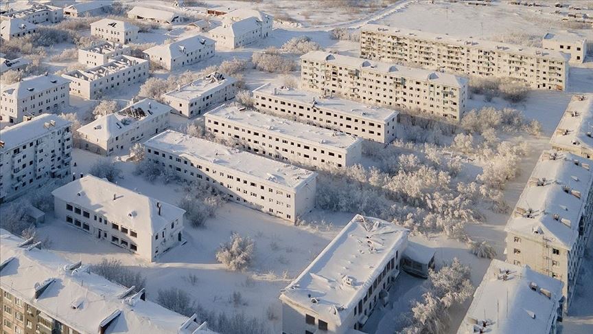 Buz ve karlarla kaplı şehir: Vorkuta​​​​​​​