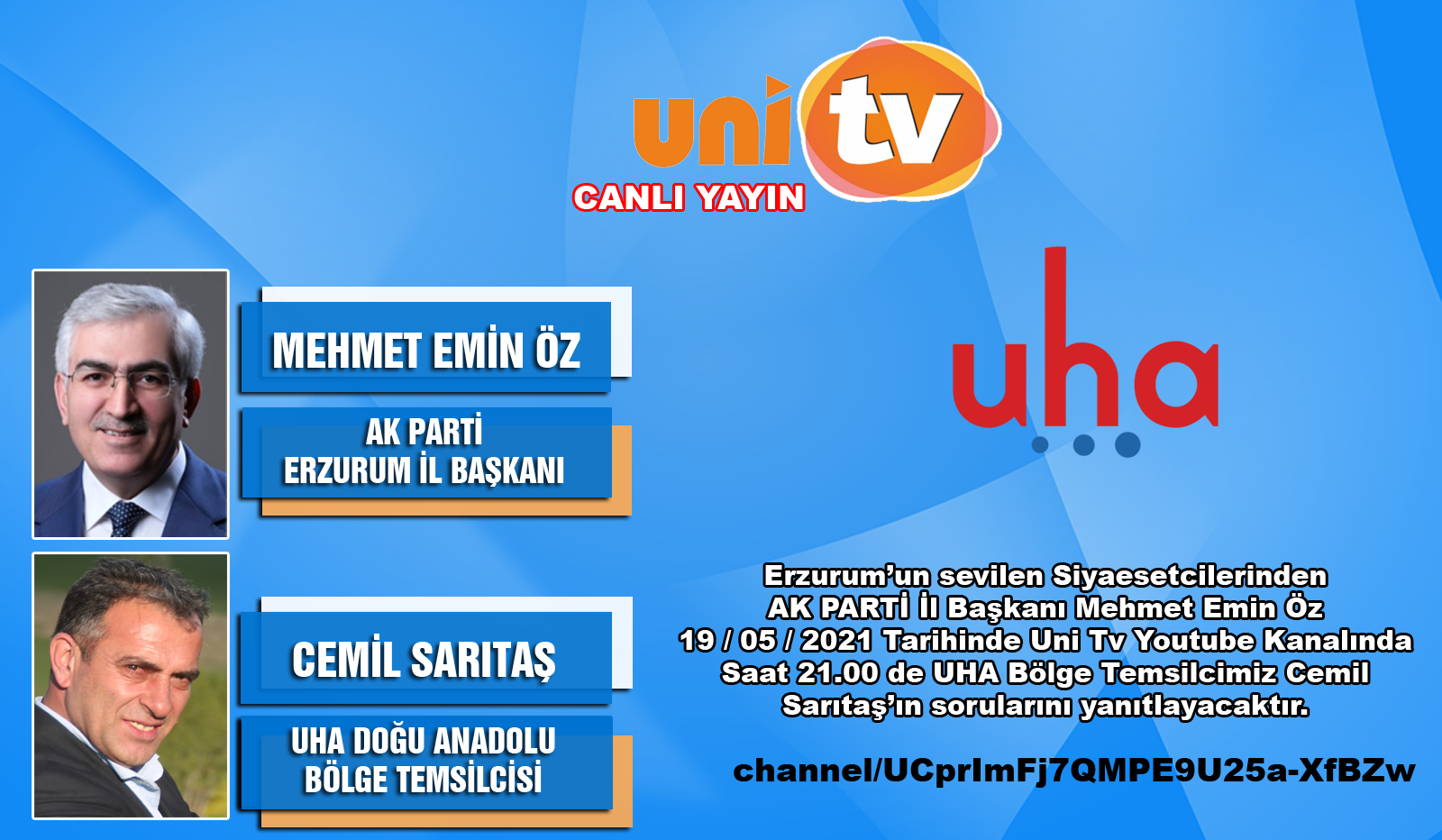 Ak Parti Erzurum İl Başkanı Mehmet Emin Öz Uni  TV