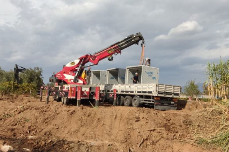 Manisa Ahmetli ilçesinde menfez çalışması yapıldı