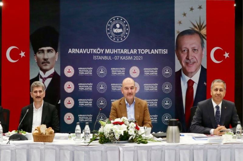 İstanbul Arnavutköylü muhtarlar Bakan Soylu ile buluştu