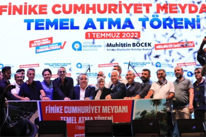 Finike Cumhuriyet Meydanı’nın temeli atıldı