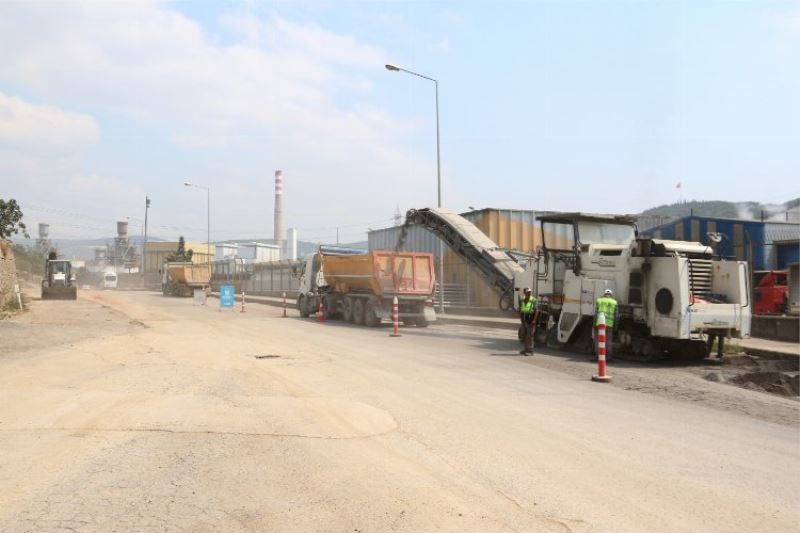 Dilovası Liman Caddesi’nde üstyapı çalışması