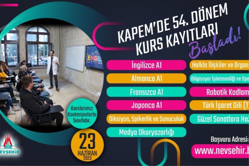 Yeni dönem KAPEM kurs kayıtları başladı