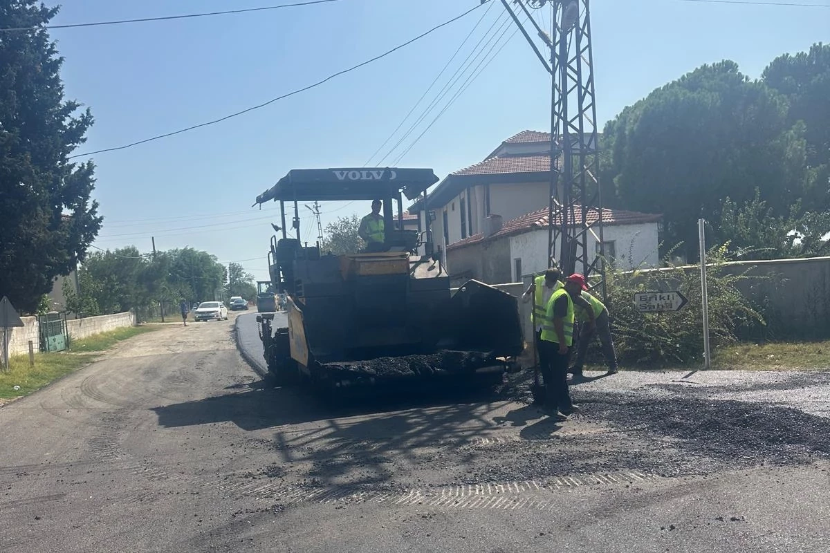 Keşan- Enez yolunda yol yapım çalışması