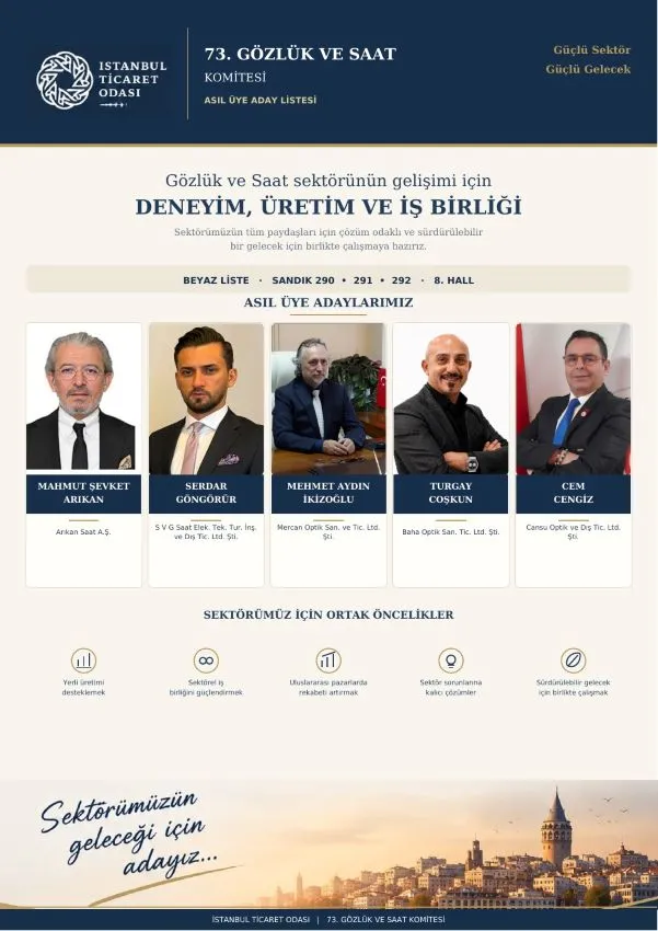 İTO 73. Gözlük ve Saat Komitesi'nde kritik seçim: Serdar Göngörür, Beyaz Liste'de